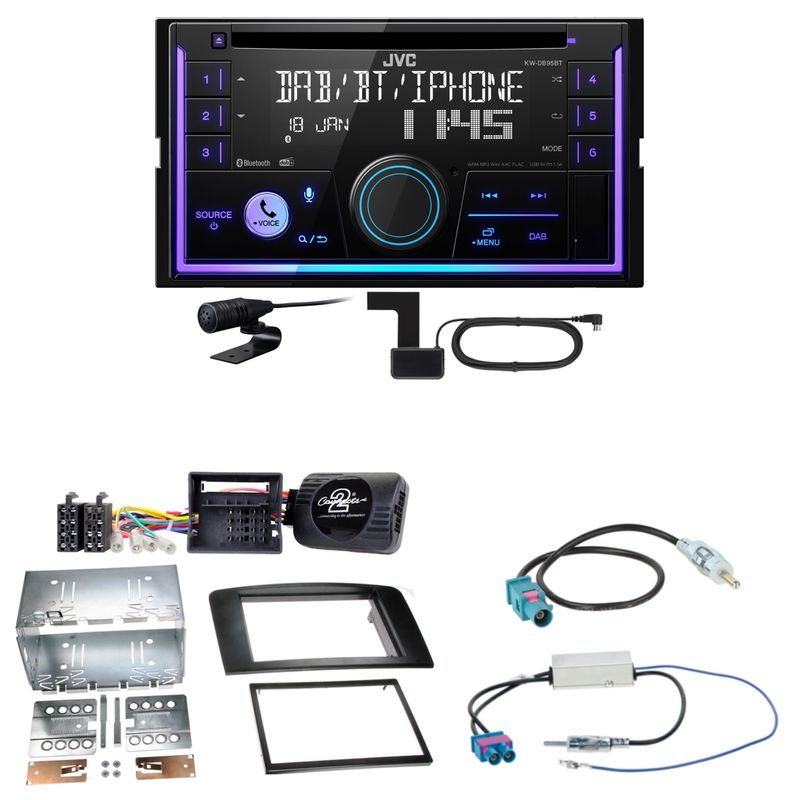 JVC KW-DB95BT Bluetooth Digitalradio USB CD Einbauset für Mercedes ML W164 JVC KW-DB95BT Bluetooth Digitalradio USB CD Einbauset für Mercedes ML W164