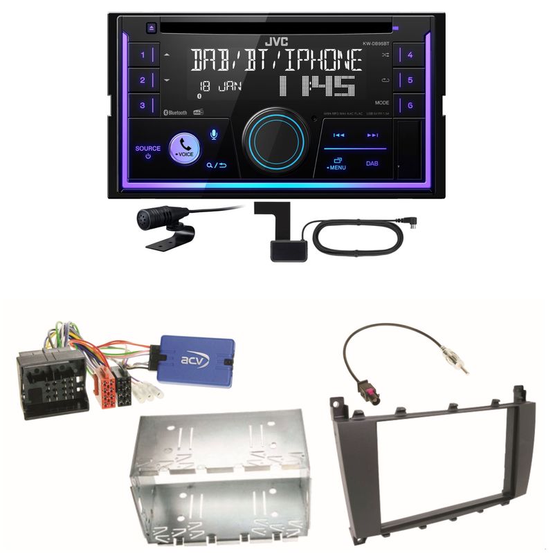 JVC KW-DB95BT Bluetooth Digitalradio USB CD Einbauset für Mercedes G Klasse W463 JVC KW-DB95BT Bluetooth Digitalradio USB CD Einbauset für Mercedes G Klasse W463