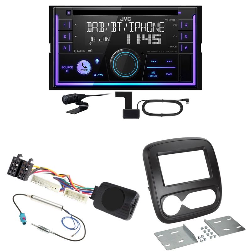 JVC KW-DB95BT Bluetooth Digitalradio USB CD Einbauset für Opel Vivaro B JVC KW-DB95BT Bluetooth Digitalradio USB CD Einbauset für Opel Vivaro B