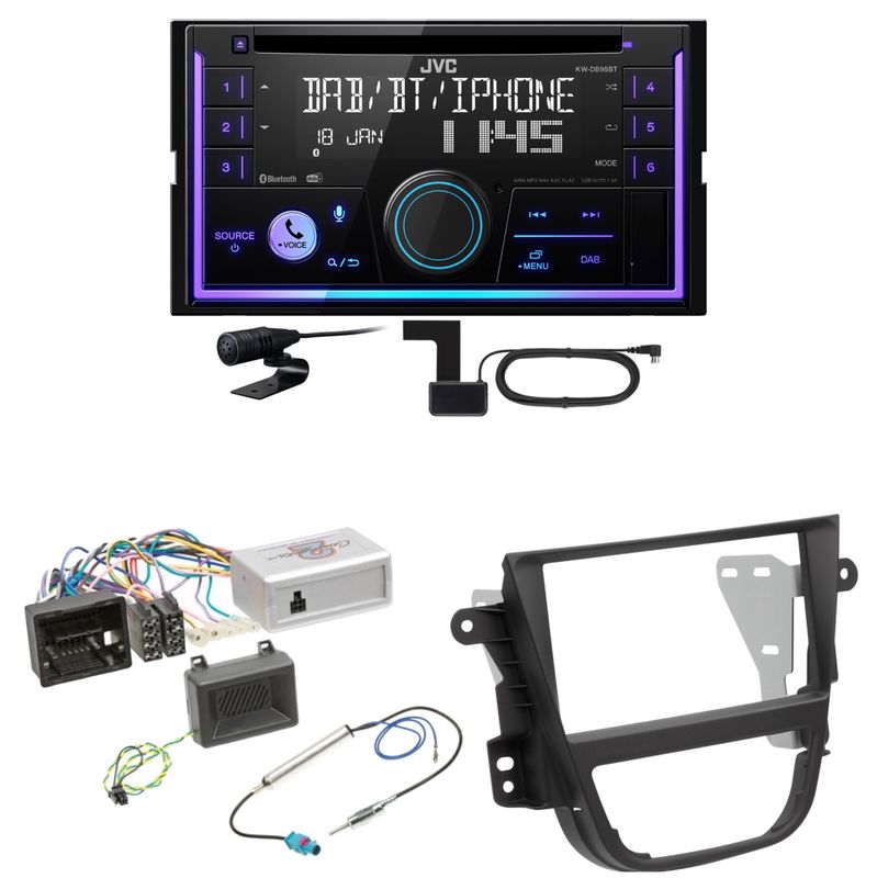 JVC KW-DB95BT Bluetooth Digitalradio USB CD Einbauset für Opel Mokka A JVC KW-DB95BT Bluetooth Digitalradio USB CD Einbauset für Opel Mokka A