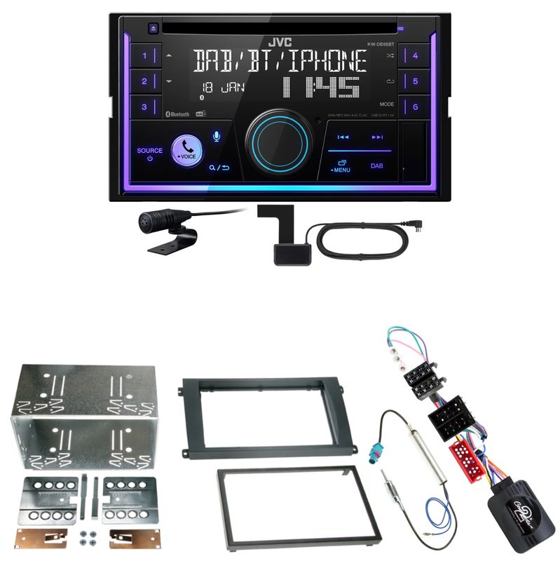 JVC KW-DB95BT Bluetooth Digitalradio Einbauset für Porsche Cayenne bis 2006 JVC KW-DB95BT Bluetooth Digitalradio Einbauset für Porsche Cayenne bis 2006