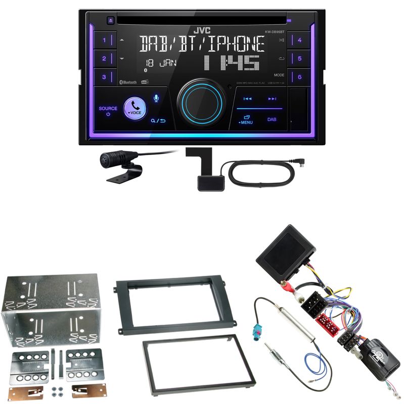 JVC KW-DB95BT Bluetooth Digitalradio Einbauset für Porsche Cayenne bis 2006 JVC KW-DB95BT Bluetooth Digitalradio Einbauset für Porsche Cayenne bis 2006