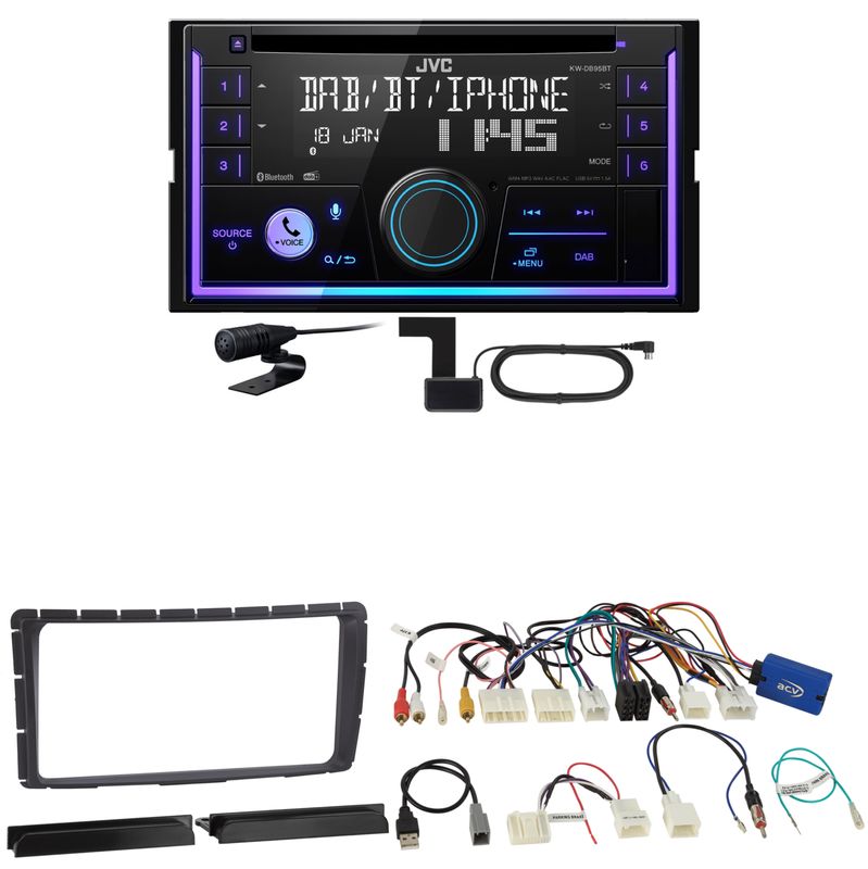 JVC KW-DB95BT Bluetooth Digitalradio USB CD Einbauset für Toyota Hilux ab 2011