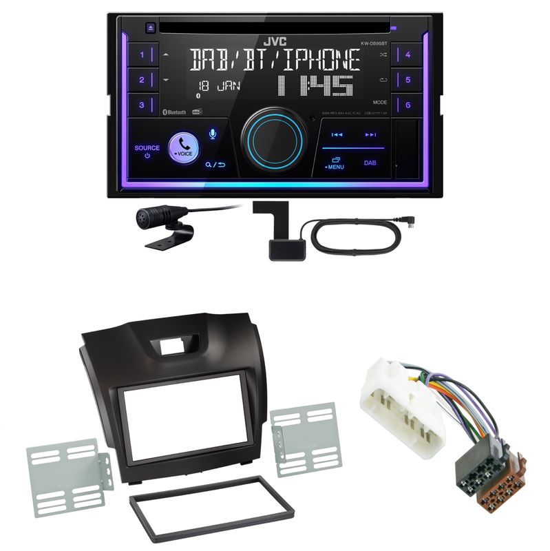 JVC KW-DB95BT Bluetooth Digitalradio USB CD Einbauset für Isuzu D-Max 2