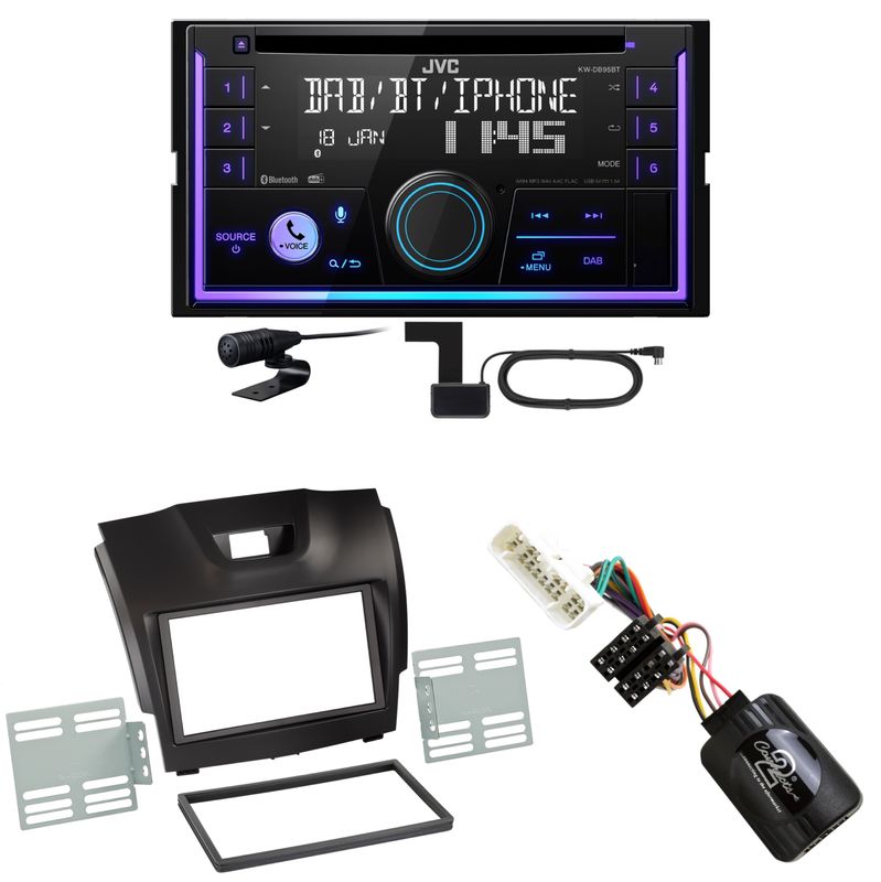 JVC KW-DB95BT Bluetooth Digitalradio USB CD Einbauset für Isuzu D-Max 2