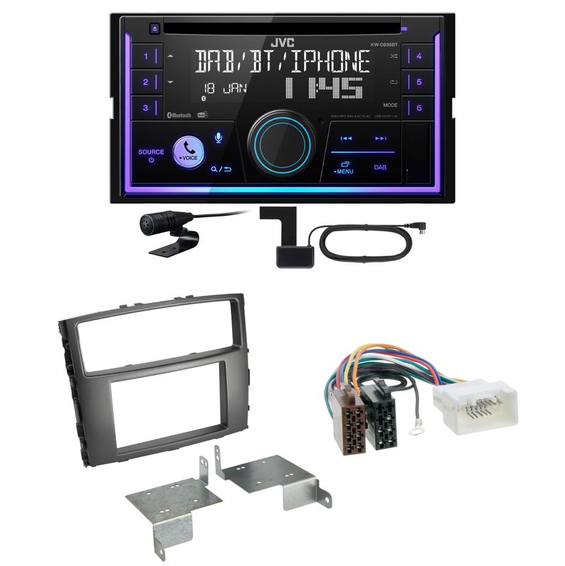 JVC KW-DB95BT Bluetooth Digitalradio Einbauset für Mitsubishi Pajero bis 2014
