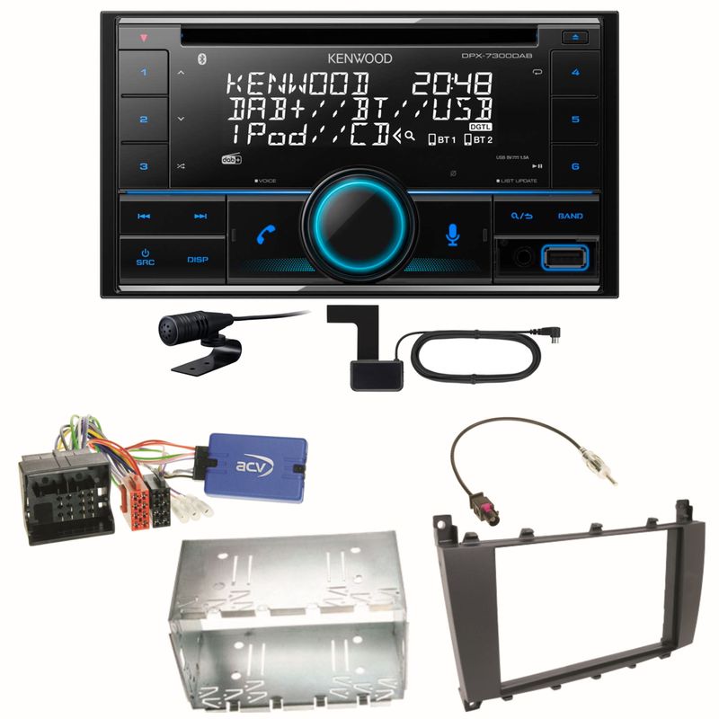 Kenwood DPX-7300DAB Bluetooth Einbauset für Mercedes C-Klasse W203 CLC CL203 S203 Kenwood DPX-7300DAB Bluetooth Einbauset für Mercedes C-Klasse W203 CLC CL203 S203