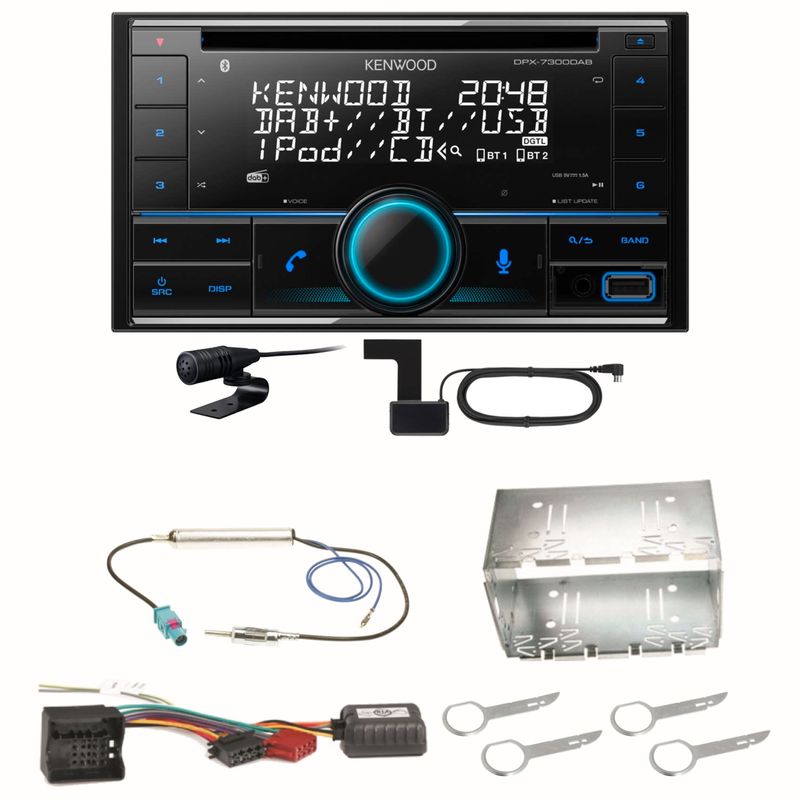 Kenwood DPX-7300DAB Bluetooth Digitalradio Einbauset für Fox Polo 9N3