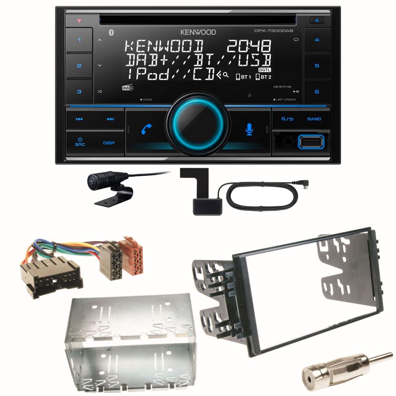 Kenwood DPX-7300DAB Bluetooth DAB Einbauset für Kia Sorento JC Rio DC Carnival
