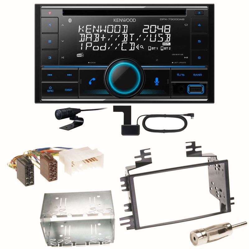Kenwood DPX-7300DAB Bluetooth Digitalradio Einbauset für Kia Sportage JE Rio JB