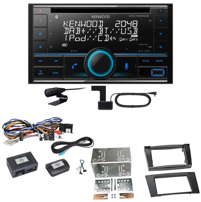 Kenwood DPX-7300DAB Bluetooth DAB CD USB Einbauset für Mercedes W211 CLS W219 Kenwood DPX-7300DAB Bluetooth DAB CD USB Einbauset für Mercedes W211 CLS W219