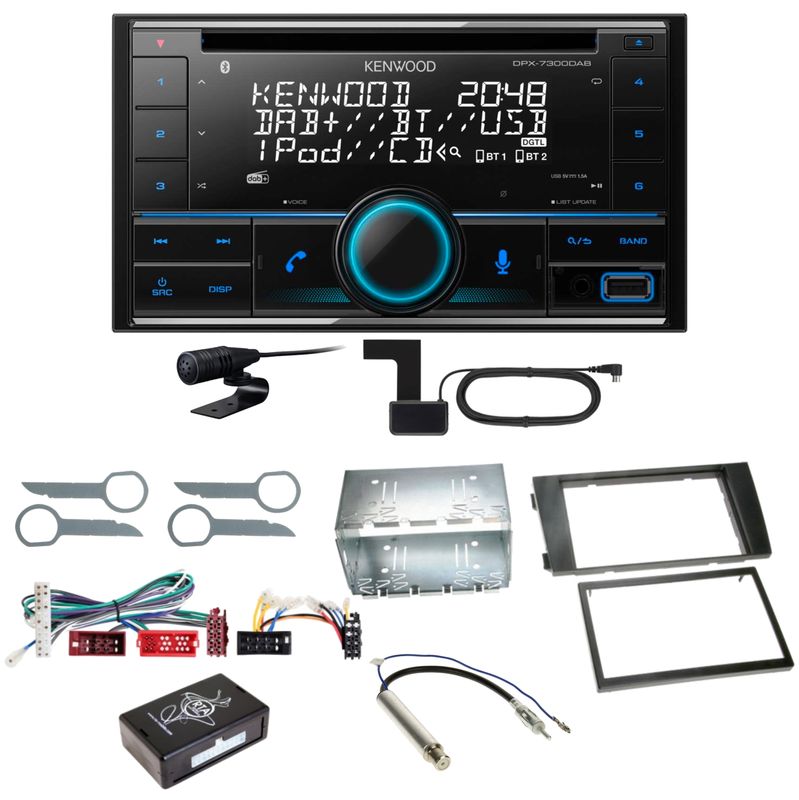Kenwood DPX-7300DAB Bluetooth Digitalradio USB CD Einbauset für Audi A6 4B Kenwood DPX-7300DAB Bluetooth Digitalradio USB CD Einbauset für Audi A6 4B