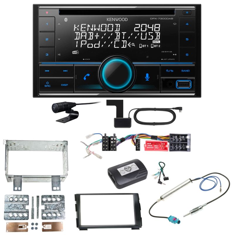 Kenwood DPX-7300DAB Bluetooth Digitalradio USB CD Einbauset für Kia Cee'd ED