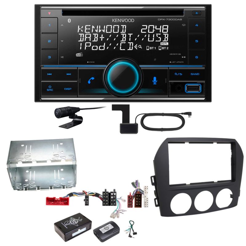 Kenwood DPX-7300DAB Bluetooth Digitalradio USB CD Einbauset für Mazda MX-5 NC FL