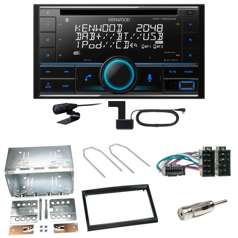Kenwood DPX-7300DAB Bluetooth DAB CD USB Einbauset für Peugeot 307 Citroen C2 C3 Kenwood DPX-7300DAB Bluetooth DAB CD USB Einbauset für Peugeot 307 Citroen C2 C3