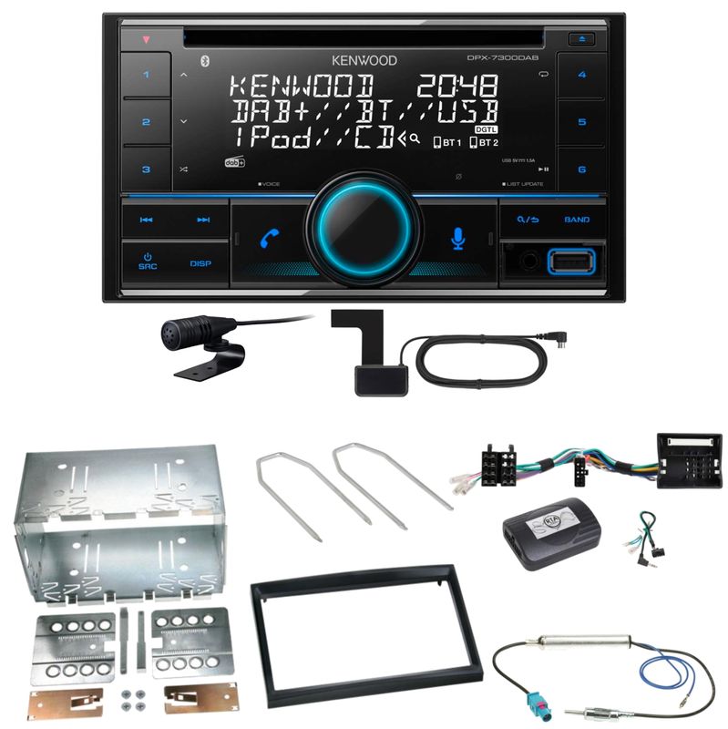 Kenwood DPX-7300DAB Bluetooth DAB Einbauset für Peugeot 207 307 Partner Expert Kenwood DPX-7300DAB Bluetooth DAB Einbauset für Peugeot 207 307 Partner Expert