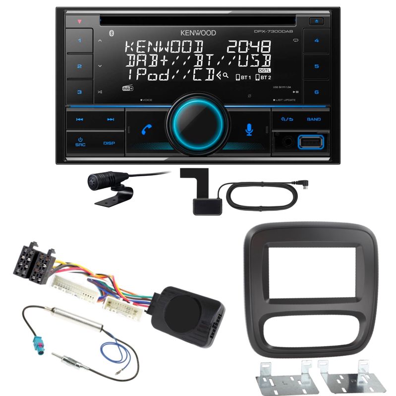 Kenwood DPX-7300DAB Bluetooth Digitalradio USB CD Einbauset für Opel Vivaro B Kenwood DPX-7300DAB Bluetooth Digitalradio USB CD Einbauset für Opel Vivaro B