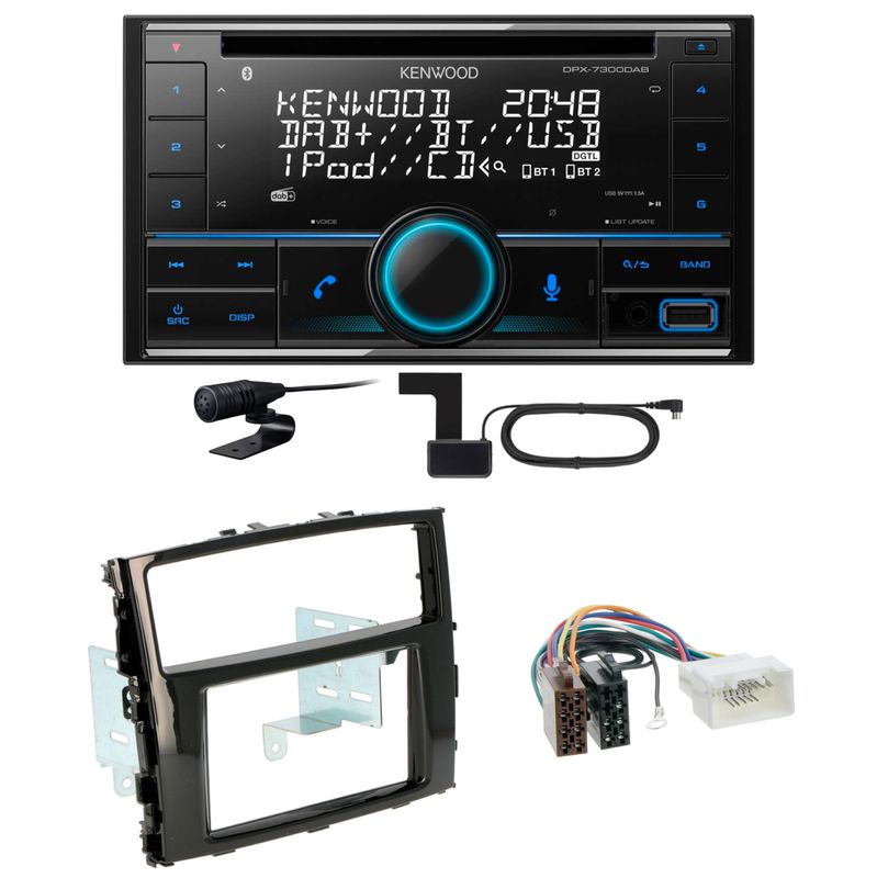 Kenwood DPX-7300DAB Bluetooth DAB CD USB Einbauset für Mitsubishi Pajero ab 2015