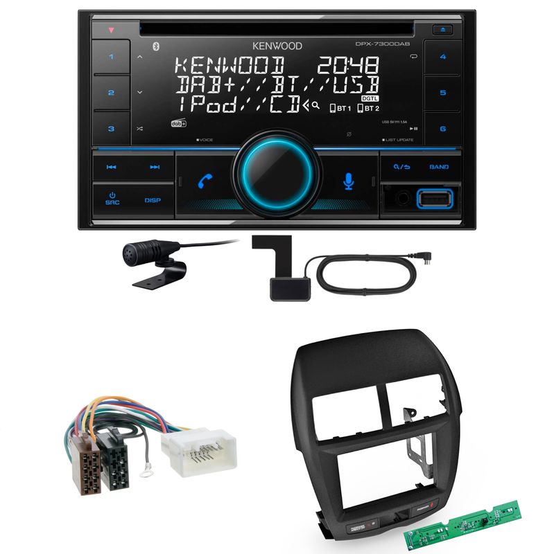 Kenwood DPX-7300DAB Bluetooth Digitalradio Einbauset für Mitsubishi ASX bis 2014