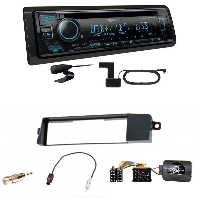 Kenwood KDC-BT560DAB Bluetooth Digitalradio CD USB Einbauset für BMW 3er E46
