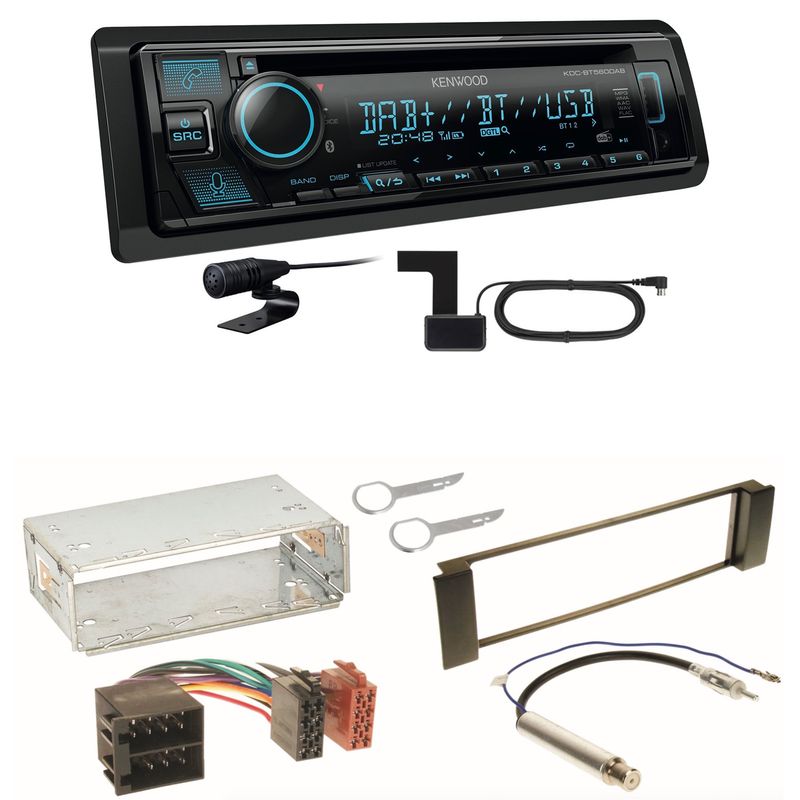 Kenwood KDC-BT560DAB Bluetooth DAB USB Einbauset für Seat Leon Toledo 1M