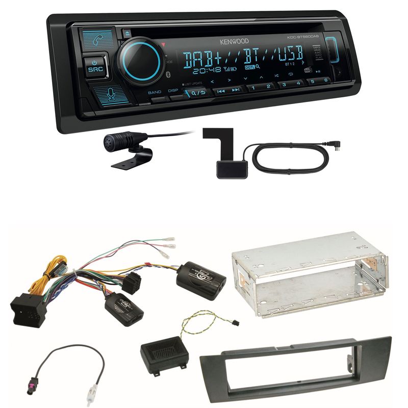 Kenwood KDC-BT560DAB Bluetooth Digitalradio Einbauset für BMW E90 E91 E92 E93