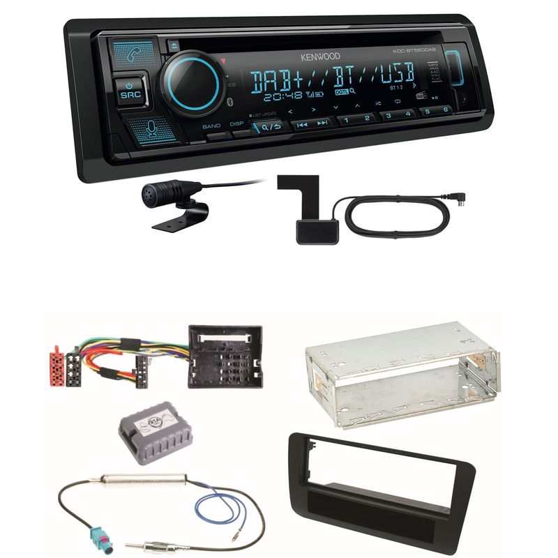 Kenwood KDC-BT560DAB Bluetooth Digitalradio USB CD Einbauset für Audi A1 8X