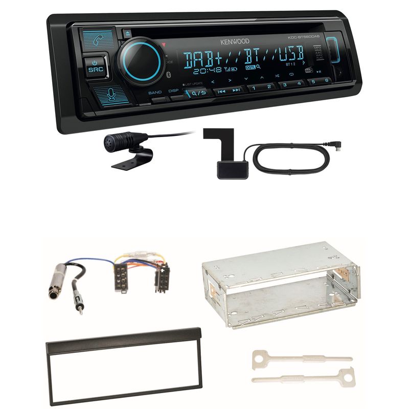 Kenwood KDC-BT560DAB Bluetooth Digitalradio USB CD Einbauset für Skoda Fabia 6Y