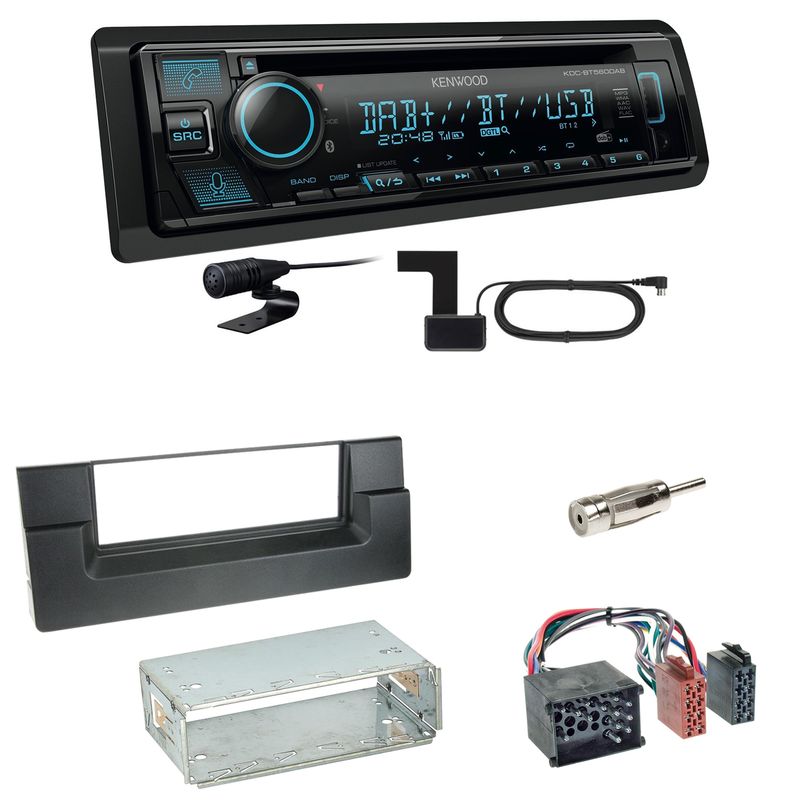 Kenwood KDC-BT560DAB Bluetooth DAB USB Einbauset für BMW 5er E39 bis 09/2000