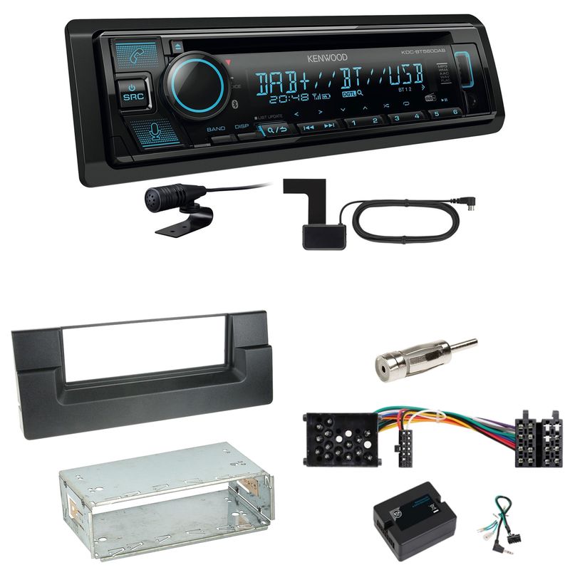 Kenwood KDC-BT560DAB Bluetooth DAB USB Einbauset für BMW 5er E39 bis 09/2000