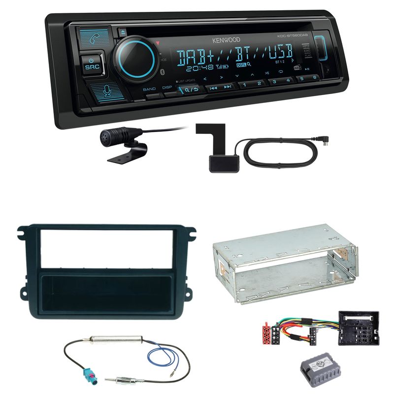 Kenwood KDC-BT560DAB Bluetooth DAB Einbauset für Skoda Fabia Roomster Praktik