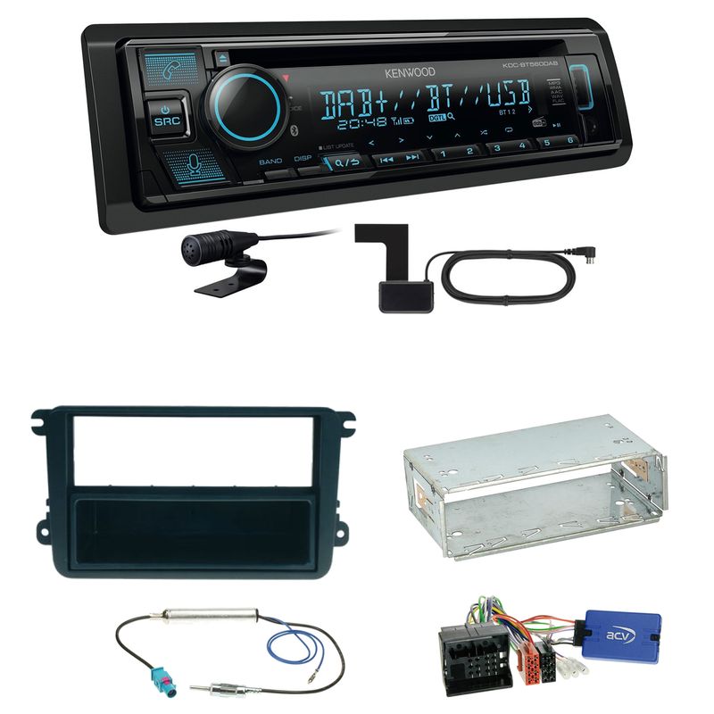Kenwood KDC-BT560DAB Bluetooth DAB Einbauset für Seat Leon Alhambra Altea XL