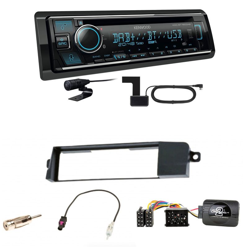 Kenwood KDC-BT760DAB Bluetooth Digitalradio CD USB Einbauset für BMW 3er E46