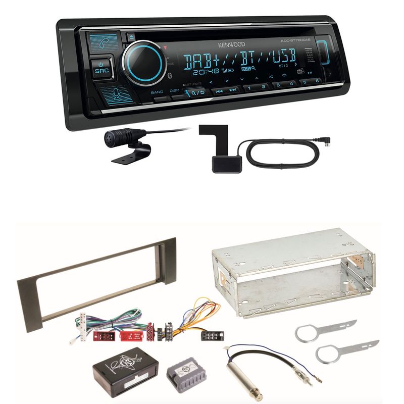 Kenwood KDC-BT760DAB Bluetooth DAB USB Einbauset für Audi A4 B6 B7 Kenwood KDC-BT760DAB Bluetooth DAB USB Einbauset für Audi A4 B6 B7