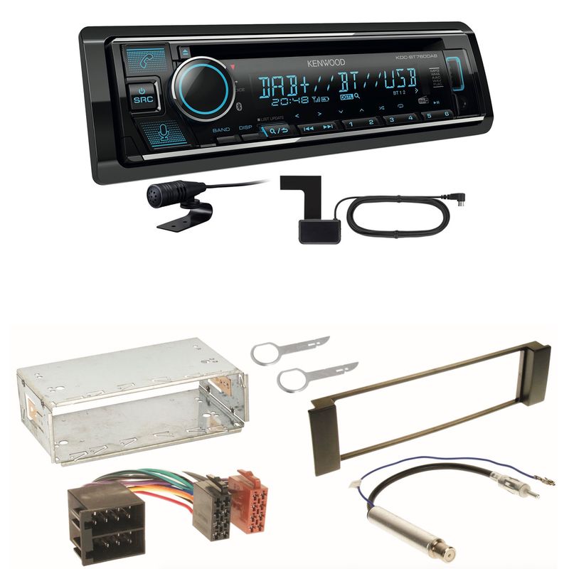 Kenwood KDC-BT760DAB Bluetooth DAB USB Einbauset für Seat Leon Toledo 1M