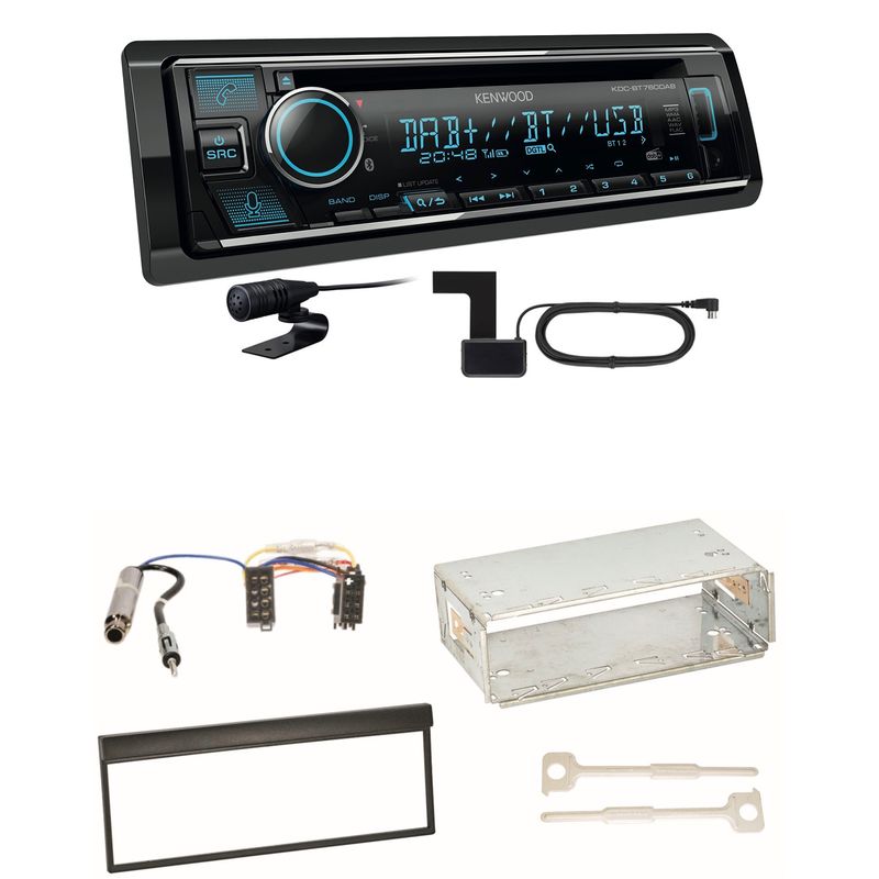 Kenwood KDC-BT760DAB Bluetooth Digitalradio USB CD Einbauset für Skoda Fabia 6Y