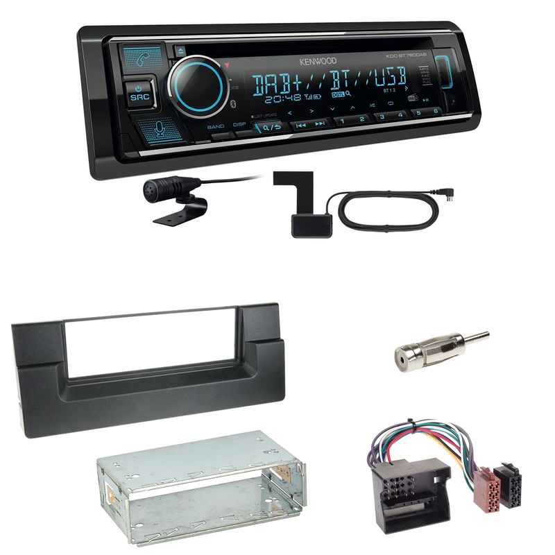 Kenwood KDC-BT760DAB Bluetooth Digitalradio Einbauset für BMW 5er E39 ab 10/2000