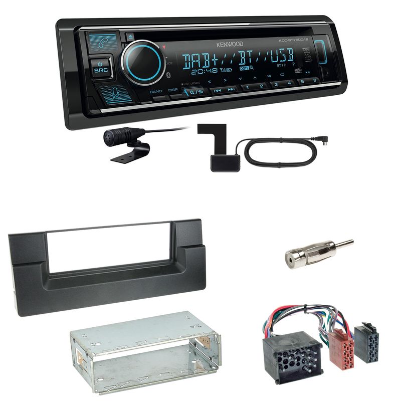 Kenwood KDC-BT760DAB Bluetooth DAB USB Einbauset für BMW 5er E39 bis 09/2000