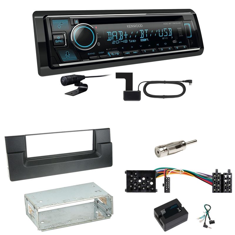 Kenwood KDC-BT760DAB Bluetooth DAB USB Einbauset für BMW 5er E39 bis 09/2000