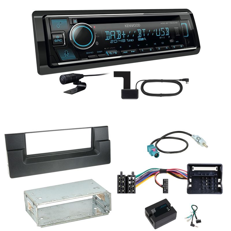 Kenwood KDC-BT760DAB Bluetooth Digitalradio Einbauset für BMW 5er E39 ab 10/2000