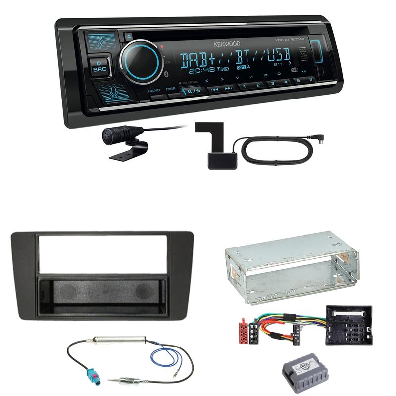 Kenwood KDC-BT760DAB Bluetooth DAB USB Einbauset für Skoda Octavia 2 Yeti 5L