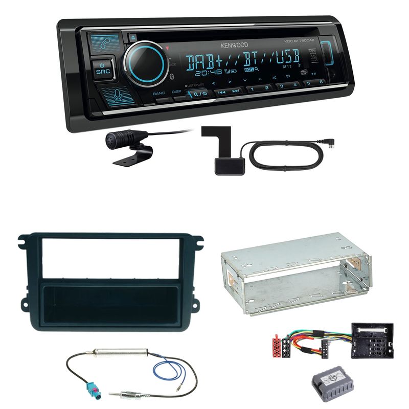 Kenwood KDC-BT760DAB Bluetooth DAB Einbauset für Seat Leon Altea XL Alhambra