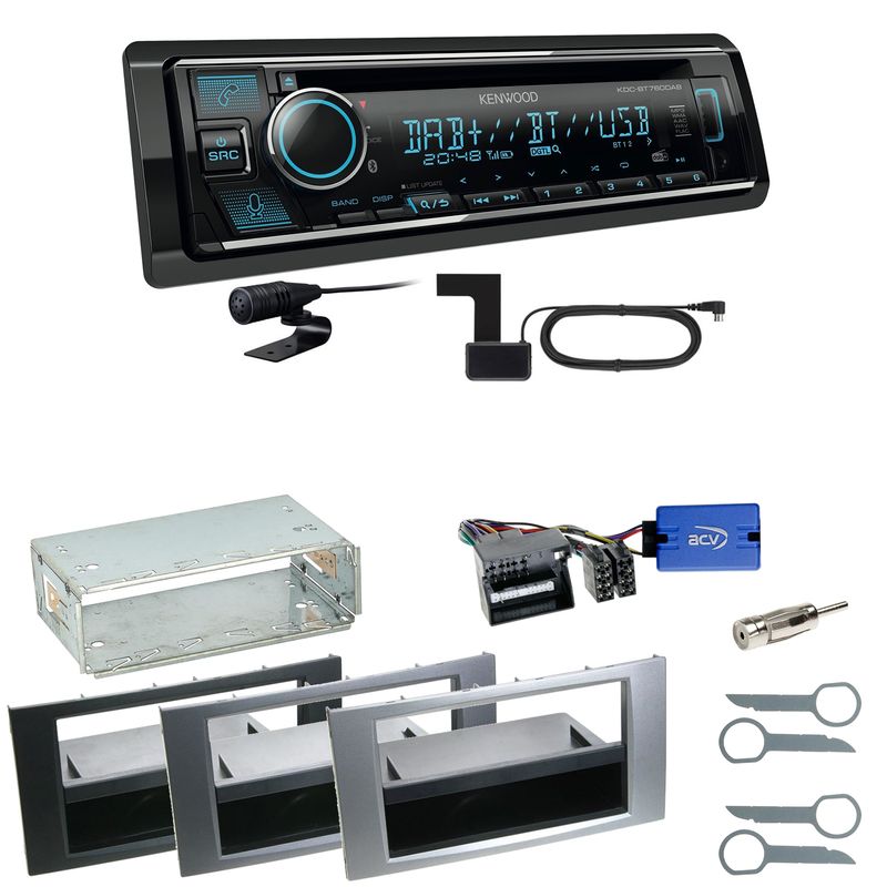Kenwood KDC-BT760DAB Bluetooth DAB Einbauset für Ford Focus C-Max Fiesta Transit