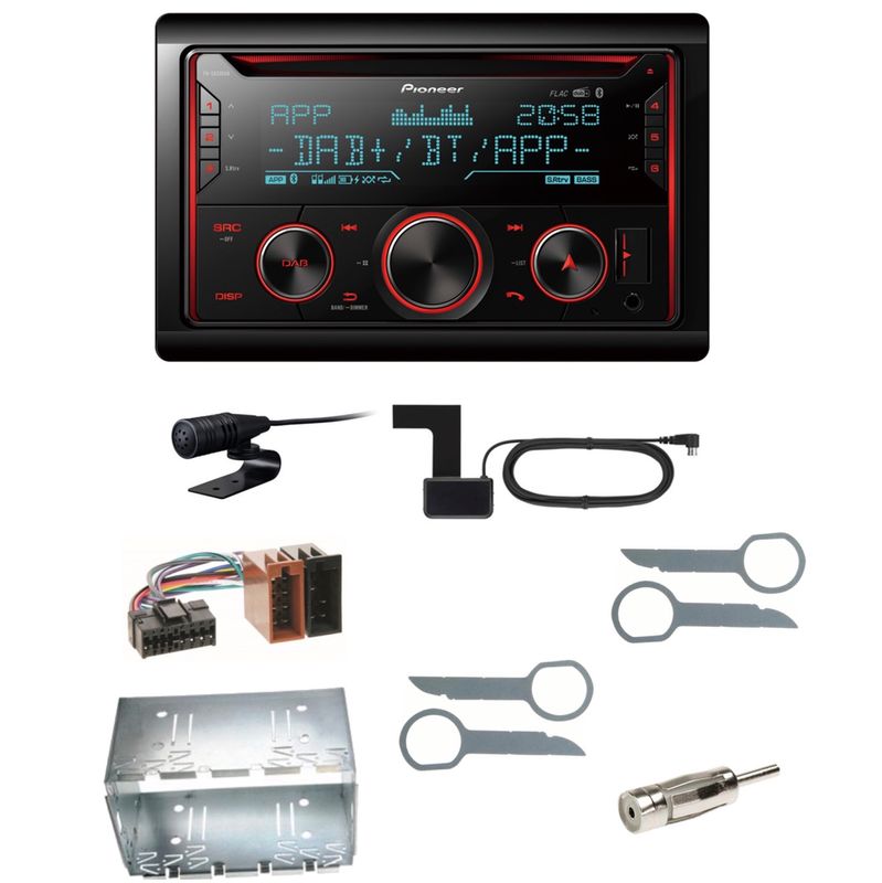 Pioneer FH-S820DAB USB DAB+ MP3 Digitalradio CD Einbauset für Mercedes ML W163 Pioneer FH-S820DAB USB DAB+ MP3 Digitalradio CD Einbauset für Mercedes ML W163
