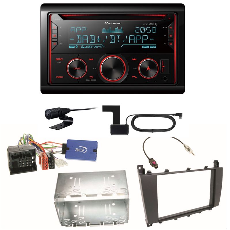 Pioneer FH-S820DAB USB MP3 Digitalradio CD Einbauset für Mercedes G Klasse W463 Pioneer FH-S820DAB USB MP3 Digitalradio CD Einbauset für Mercedes G Klasse W463