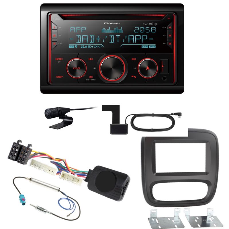 Pioneer FH-S820DAB USB DAB+ MP3 Digitalradio Einbauset für Opel Vivaro B Pioneer FH-S820DAB USB DAB+ MP3 Digitalradio Einbauset für Opel Vivaro B