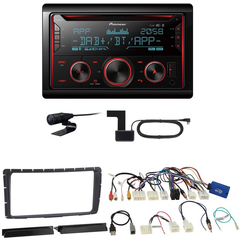 Pioneer FH-S820DAB USB Digitalradio MP3 Einbauset für Toyota Hilux ab 2011