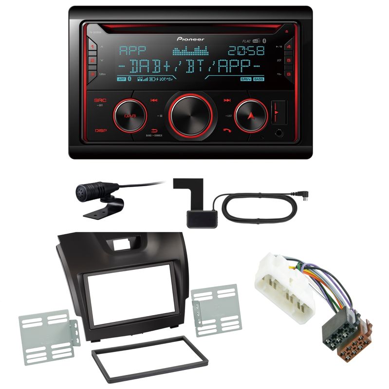 Pioneer FH-S820DAB USB Digitalradio Bluetooth DAB+ Einbauset für Isuzu D-Max 2
