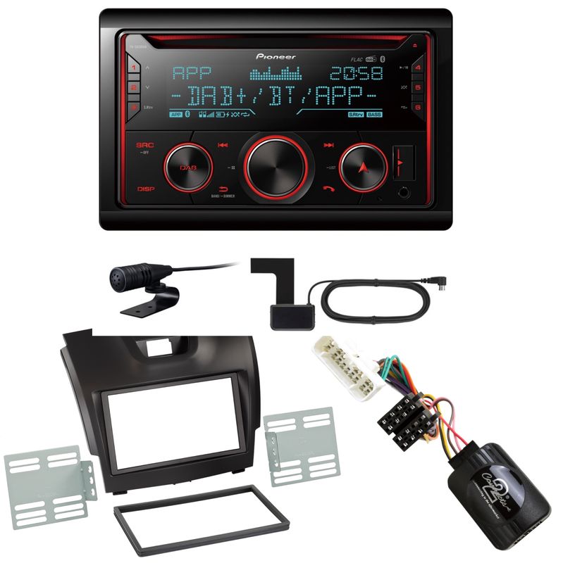 Pioneer FH-S820DAB USB Digitalradio Bluetooth DAB+ Einbauset für Isuzu D-Max 2