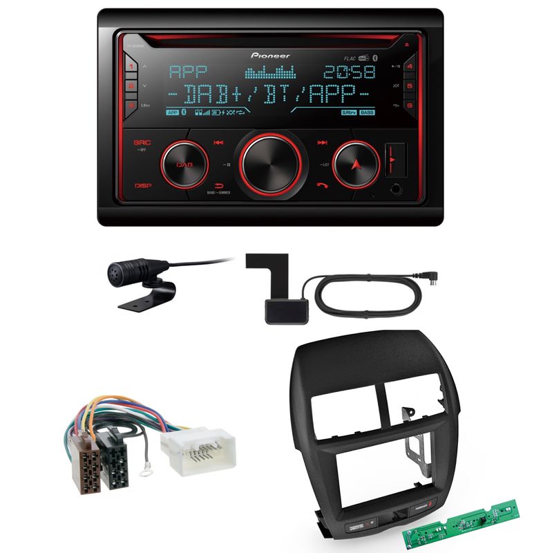 Pioneer FH-S820DAB USB Digitalradio MP3 Einbauset für Mitsubishi ASX bis 2014 Pioneer FH-S820DAB USB Digitalradio MP3 Einbauset für Mitsubishi ASX bis 2014